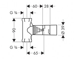 CUERPO EMPOTRADO LLAVE DE PASO HANSGROHE